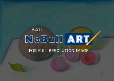 Still Lifes - Still Life With  Fruit  And  Coconut - Pastel  Paper