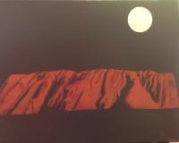 Full Moon Over Uluru - Acrylic Paintings - By Barry Gale, Abstract Painting Artist