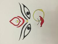 Dasara - Acrylics Drawings - By Deepthi Priya, Pointillism Drawing Artist
