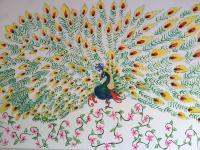 Peacock - Acrylics Paintings - By Deepthi Priya, Frame Style Painting Artist