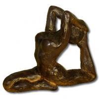 Yoga Sculpture- Pigeon Pose - Stone Sculptures - By Rochman Reese, Yoga Poses Sculpture Artist