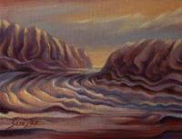 Red Jasper River - Oil On Canvas Paintings - By Sana Zee, Surrealism Transrealism Painting Artist