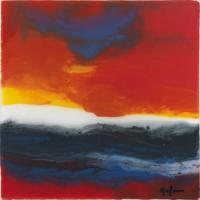 Sunset - Resin On Canvas Mixed Media - By Daniel Nolan, Abstract Mixed Media Artist