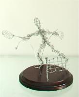 Tennis - Galvanized Steel Wire Sculptures - By Gerard Barberine, Abstract Sculpture Artist
