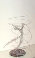 Dancer - Galvanized Steel Wire Sculptures - By Gerard Barberine, Abstract Sculpture Artist