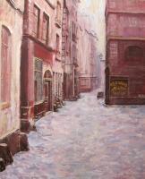 Rue De Marmousets Paris 1865 - Oil On Canvas Paintings - By Slobodan Paunovic, Impressionism Painting Artist