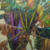 Sunlit Banana Palm - Oil On Canvas Paintings - By Claudia Thomas, Closed Landscape Painting Artist