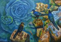 Birds - Curious Birds - Oil On Canvas