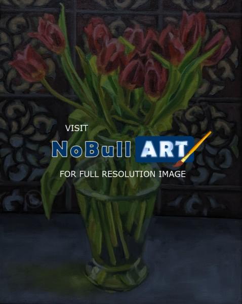 Still Life - Tulips - Oil On Canvas