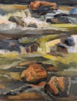 Landscapes - Etowah Falls With Cicada Wing - Oil On Canvas