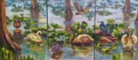 Birds - Water Birds Triptych - Oil On Canvas