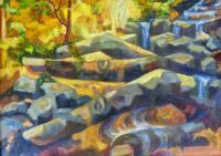 Autumns Touch - Oil On Canvas Paintings - By Claudia Thomas, Impressionistic Landscape Painting Artist