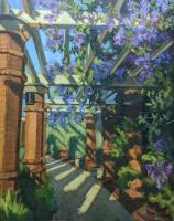 Pergola I - Oil On Canvas Paintings - By Claudia Thomas, Impressionistic Landscape Painting Artist