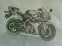 Bike - Pencil Drawings - By Amol Shede, Free Hand Drawing Artist