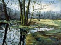 Little River Tegel - Watercolor Paintings - By Heinz Sterzenbach, Realism Painting Artist