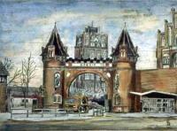 Borsig Gate Tegel - Watercolor Paintings - By Heinz Sterzenbach, Realism Painting Artist