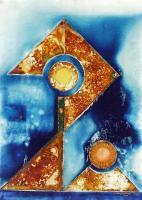 Vu 91 Composition 7 - Ferroprint Paintings - By Heinz Sterzenbach, Surrealism Painting Artist