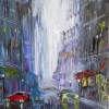 Wet Avenue - Acrylic On Canvas Paintings - By Steven Graff, Abstract Realism Painting Artist