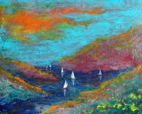 Sail The River - Acrylic On Canvas Paintings - By Steven Graff, Expressive Painting Artist