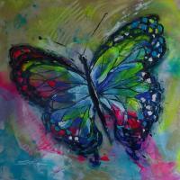 Expressive - Butterfly E - Acrylic On Canvas