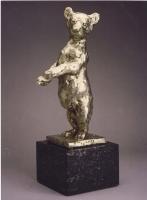 Black Bear Cub - Silver 950 Sculptures - By Claudio Barake, Impressionism Sculpture Artist