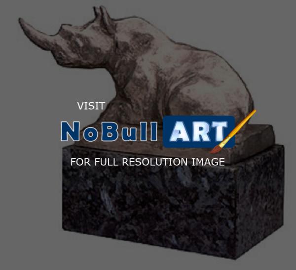 Animal Sculptures - Rino - Cast Stainless Steel