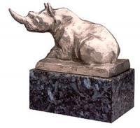 Rino - Cast Stainless Steel Sculptures - By Claudio Barake, Realism Sculpture Artist