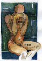 Itzbi - Watercolor On Paper Drawings - By Andrei Titaley, Expressionis Drawing Artist