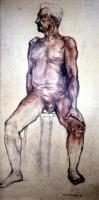 Nude Male 49X 84 - Other Drawings - By Jared Ellis, Figurative Drawing Artist