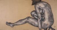 Female Nude - Charcoal Drawings - By Jared Ellis, Figurative Drawing Artist