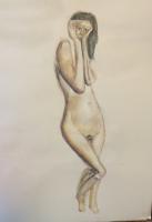 Nude - Watercolor Paintings - By Jared Ellis, Figurative Painting Artist