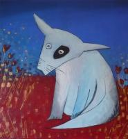 My Dog Blackie - Acrylic Paintings - By Maureen Rocks-Moore, Stylised Painting Artist