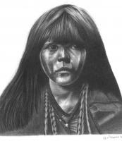 Mohave Girl - Pencil Drawings - By Steve Madonna, Photo Realistic Drawing Artist