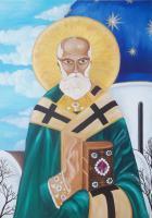 St Nicholas - Acrylics Paintings - By Elena Martynova, Icon Painting Artist
