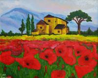 Italian Landscape - Acrylics Paintings - By Elena Martynova, Landscape Painting Artist