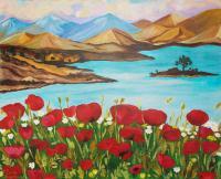 Turquoise Bay - Acrylics Paintings - By Elena Martynova, Landscape Painting Artist