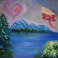 Dragonfly - Acrylic Paintings - By Carol Plattner, Abstract Fantasy Painting Artist