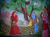 Indian Village Women - Oil Paints Paintings - By Cheena Kaushal, Oil Painting Painting Artist