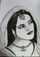 Woman - Charcoal Drawings - By Cheena Kaushal, Pencil Sketch Drawing Artist