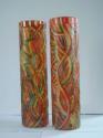 Two Vases - Glass Paints Glasswork - By James Woollen, Art Deoc Stained Glass Glasswork Artist