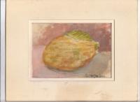 Clay Fruit Study III - Watercolor Paintings - By Dana Chabino, Impressionism Painting Artist