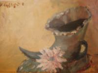 Oil Study - Weller Horn I - Oil Paintings - By Dana Chabino, Impressionistic Painting Artist