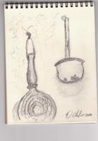Sketch For - Kitchen Things - Graphite Pencil Drawings - By Dana Chabino, Impressionism Drawing Artist