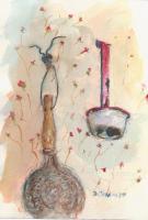 Kitchen Things - Watercolor Paintings - By Dana Chabino, Impressionism Painting Artist