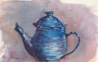 Study - Tea Pot - Watercolor Paintings - By Dana Chabino, Impressionism Painting Artist
