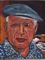 Pablo R Picasso - Acrylic Paintings - By Jose P Villegas, Portrait Painting Artist