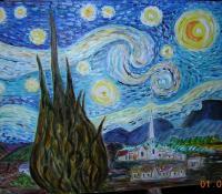Starry Night - Oil Paintings - By Jose P Villegas, Impressionism Painting Artist
