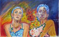 Women - Acrylic Paintings - By Jose P Villegas, Portrait Painting Artist
