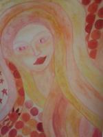 Sun Goddess - Water Color Pencil Drawings - By Audrey G, Perception Drawing Artist