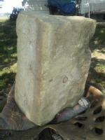 Raw Stone Jayhawker Rock Carved From This Stone - Limestone Sculpture Sculptures - By Ricky Secord, Hand Carved Sculpture Artist